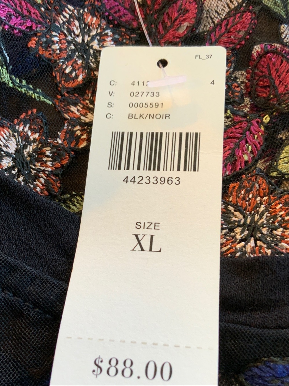 Anthropologie Top by eri + ali, NWT, XL, sheer netting with gorgeous embroidery. - Picture 3 of 5